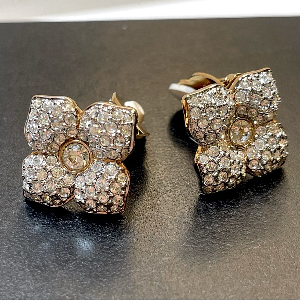 Swarovski Crystals Clip On Earrings